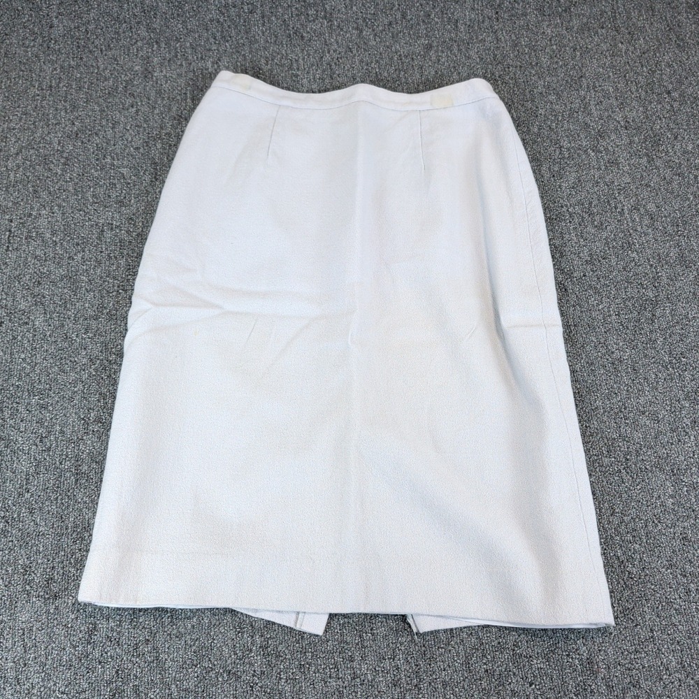 Vintage Womens Wool Pencil Skirt 10 Light Gray Union Made USA 90s Minimalist 28w — photo 2